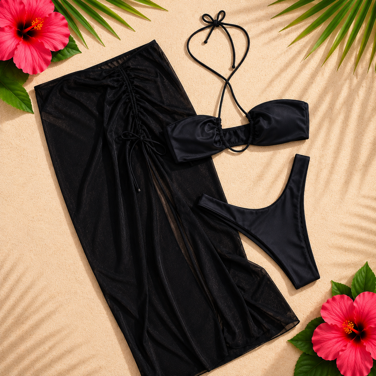 Slim Fit Sexy 3-Piece Womens Swimwear