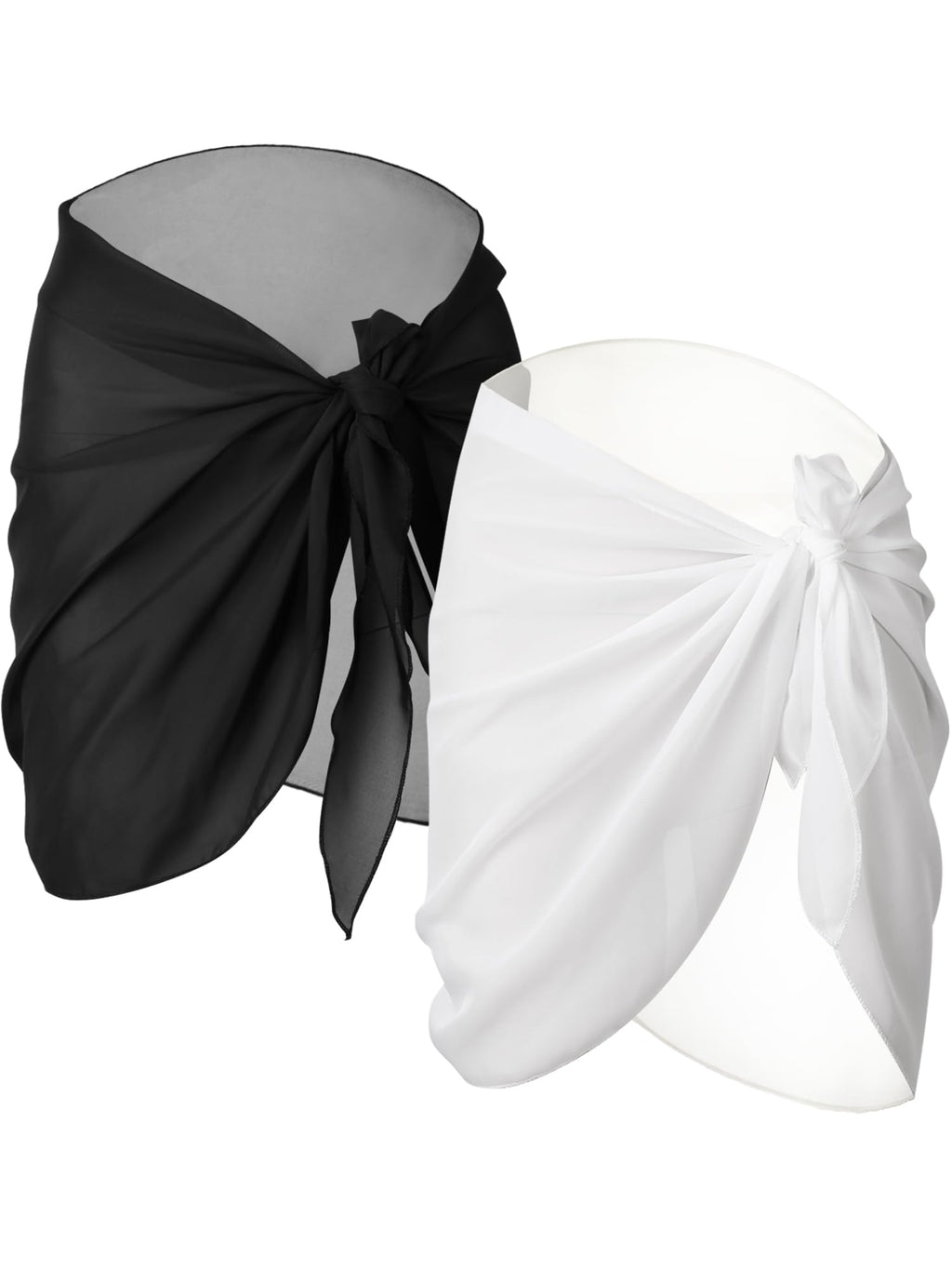 2-Pack Women's Chiffon Sarong Wraps - Beachwear Essentials