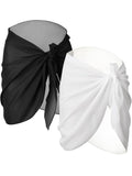 2-Pack Women's Chiffon Sarong Wraps - Beachwear Essentials